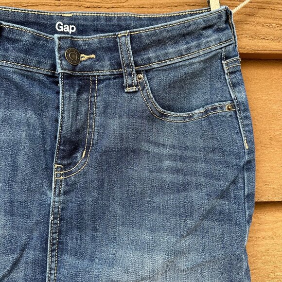 GAP Denim Skirt Blue Front Split Cutoff Size 4 - Picture 5 of 16